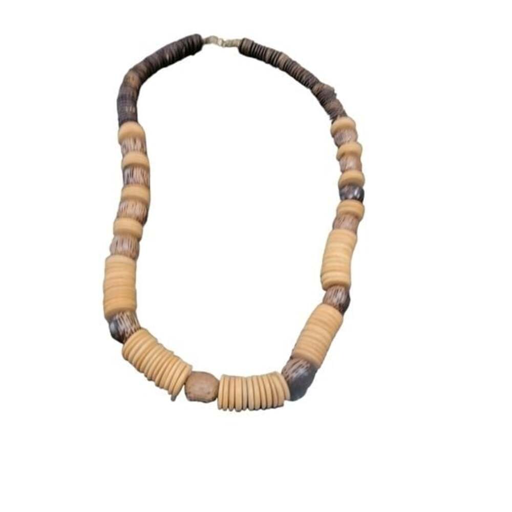 Large wooden Boho Necklace